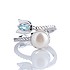 Женское серебряное кольцо с культив. жемчугом и топазом - фото 1