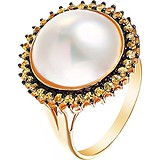 Женское золотое кольцо с жемчугом и сапфирами, 1673048
