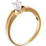 Золотое кольцо с бриллиантом, 1673304