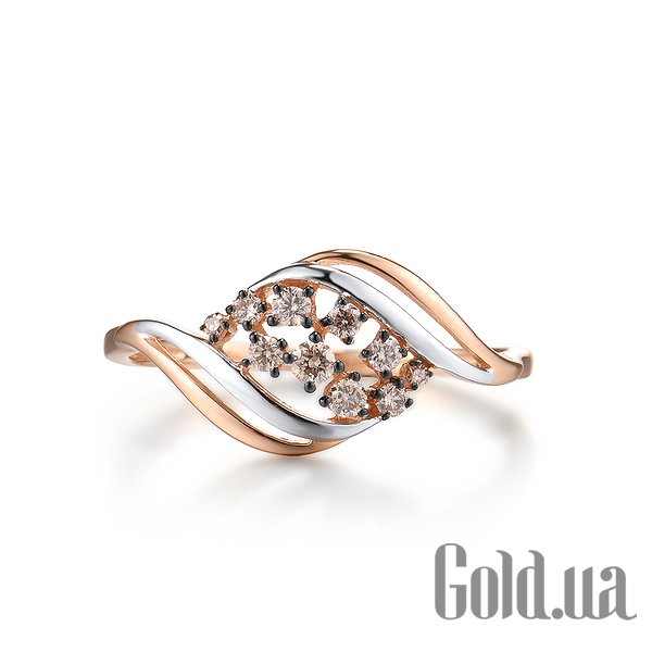 Каблучка Lurie Jewelry Жіноча золота каблучка з діамантами, 16.5
