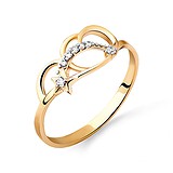 Женское золотое кольцо с куб.циркониями, 1512537