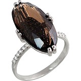 Женское серебряное кольцо с куб. циркониями и раухтопазом, 1612633