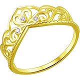 Женское золотое кольцо с куб. циркониями, 1615705