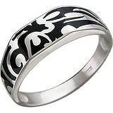 Мужское серебряное кольцо с эмалью, 1616217