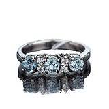 Женское серебряное кольцо с куб. циркониями и топазами, 1632345