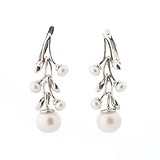 Срібні сережки з культів. перлами, 1650265