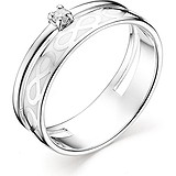 Серебряное обручальное кольцо с куб. цирконием и эмалью, 1651801