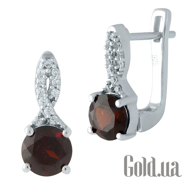 

Серьги Fresh Jewelry, Серебряные серьги с гранатами и куб. циркониями