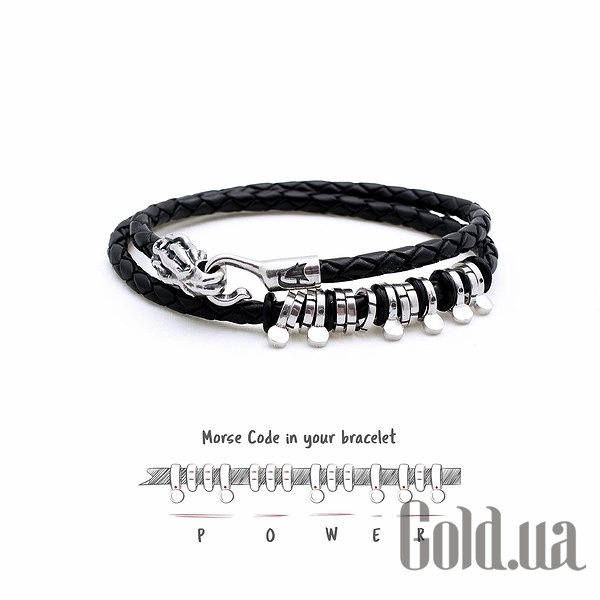 

Шнурок на руку Morza, Кожаный шнурок на руку с серебряным замком, 20