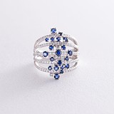 Женское золотое кольцо с бриллиантами и сапфирами, 1742425