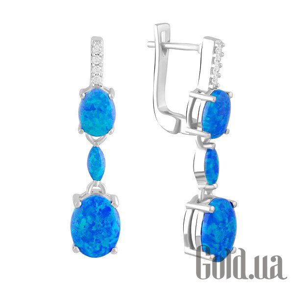 

Серьги с подвесками Fresh Jewelry, Серебряные серьги с опалами и куб. циркониями