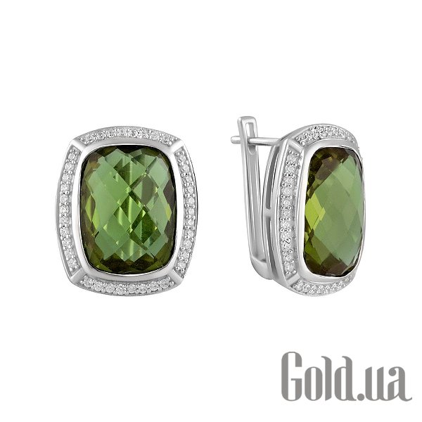

Серьги Fresh Jewelry, Серебряные серьги с куб. циркониями и султанитами