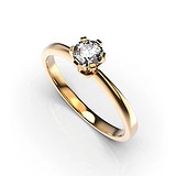 Золотое кольцо с бриллиантом, 1768281