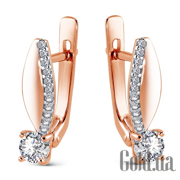 

Серьги Украина, Золотые серьги с куб. циркониями