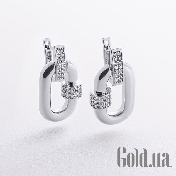 

Серьги с подвесками Украина, Золотые серьги с куб. циркониями