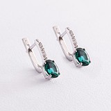 Срібні сережки з куб. цирконіями та кварцами, 1796697