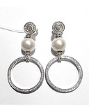 Thomas Sabo Серебряные серьги с куб. циркониями и культив. жемчугом, 1798489