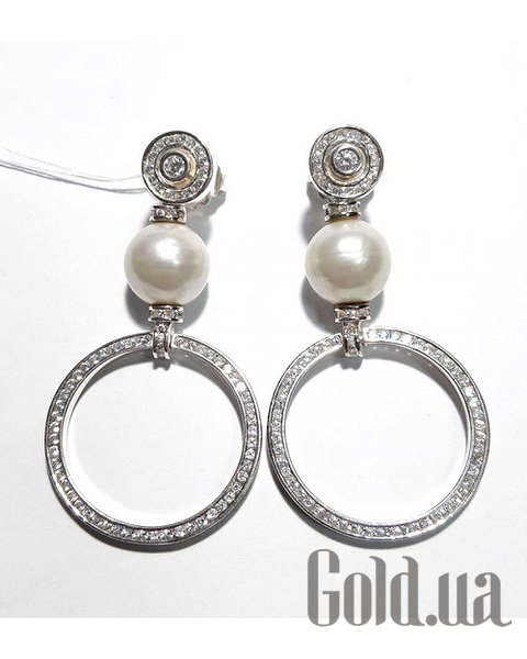 

Серьги с подвесками Thomas Sabo, Серебряные серьги с куб. циркониями и культив. жемчугом