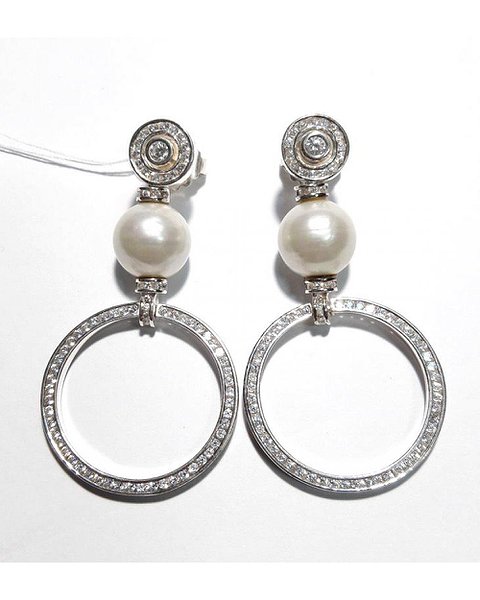 Thomas Sabo Серебряные серьги с куб. циркониями и культив. жемчугом H1455-1-384