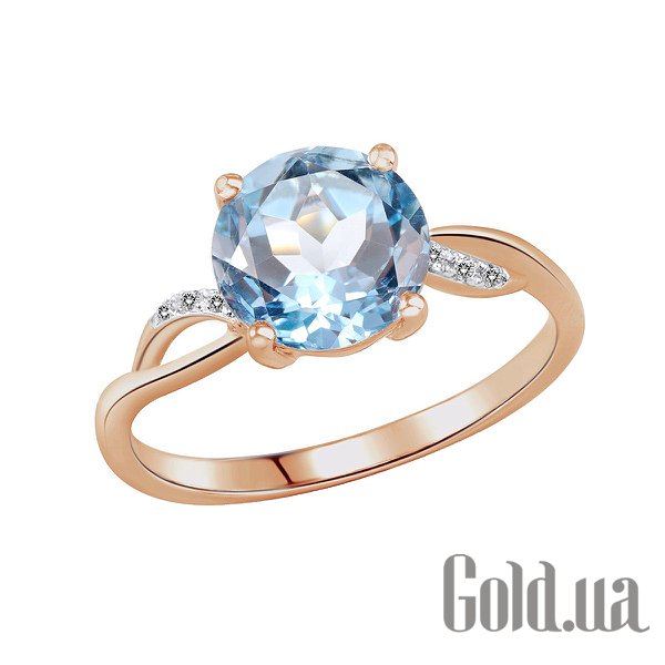 Купить Женское золотое кольцо с топазом и бриллиантами