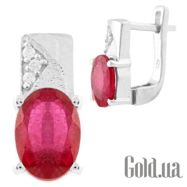 

Серьги Fresh Jewelry, Серебряные серьги с рубинами и куб. циркониями