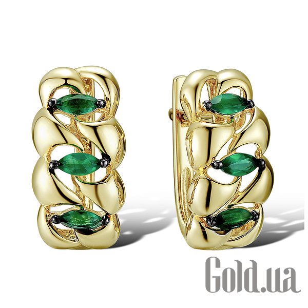 

Серьги Lurie Jewelry, Золотые серьги с изумрудами
