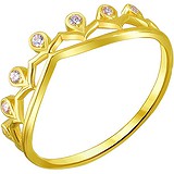 Женское золотое кольцо с куб. циркониями, 1615706