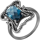 Женское золотое кольцо с бриллиантами и топазом, 1654874