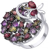 Женское золотое кольцо с бриллиантами и куб. циркониями, 1667930