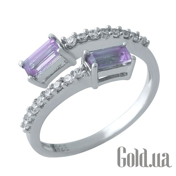 

Женские кольца Fresh Jewelry, Женское серебряное кольцо с аметистами и куб. циркониями, 18