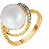 Женское золотое кольцо с бриллиантами и жемчугом, 1686106