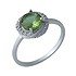 Женское серебряное кольцо с султанитом и куб. циркониями - фото 2