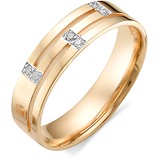 Золотое обручальное кольцо с бриллиантами, 1691482