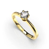 Золотое кольцо с бриллиантом, 1768282
