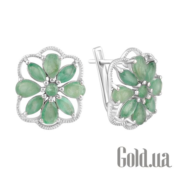 

Серьги Fresh Jewelry, Серебряные серьги с изумрудами