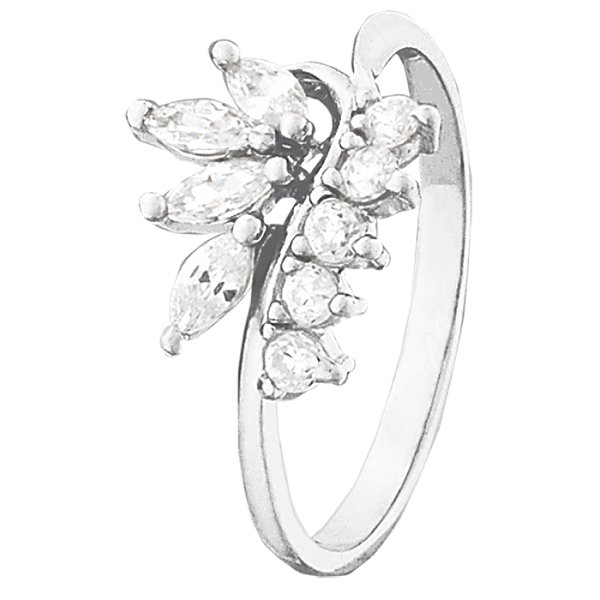 Жіноча срібна каблучка з куб. цирконіями