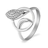Женское серебряное кольцо с куб. циркониями, 1515355
