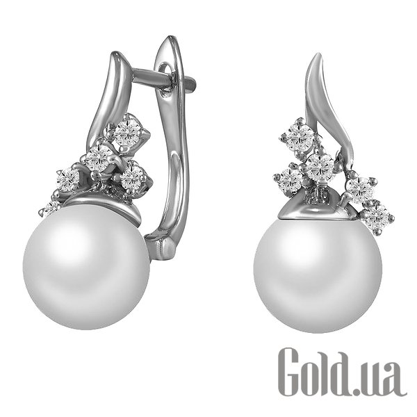 

Серьги Lurie Jewelry, Золотые серьги с бриллиантами и жемчугом