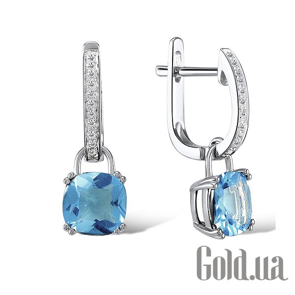 

Серьги с подвесками Lurie Jewelry, Золотые серьги с бриллиантами и топазами