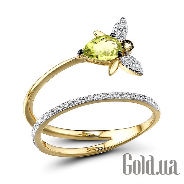 

Кольцо Lurie Jewelry, Женское золотое кольцо с бриллиантами и перидотами, 16