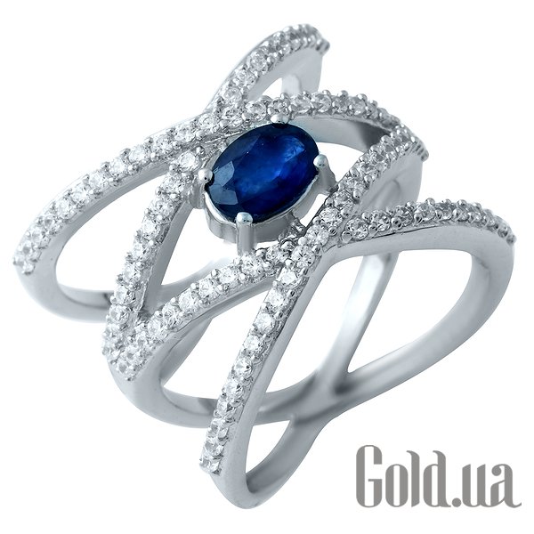 

Женские кольца Fresh Jewelry, Женское серебряное кольцо с сапфиром и куб. циркониями, 18