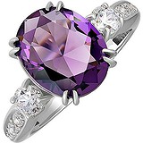Женское серебряное кольцо с алпанитом и куб. циркониями, 1605467