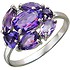 Женское серебряное кольцо с аметистами - фото 1