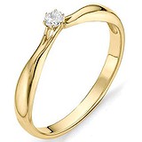 Золотое кольцо с бриллиантом, 1611867