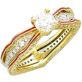 Золотое кольцо с бриллиантами и эмалью, 1619547