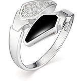 Женское серебряное кольцо с куб. циркониями и эмалью, 1646427