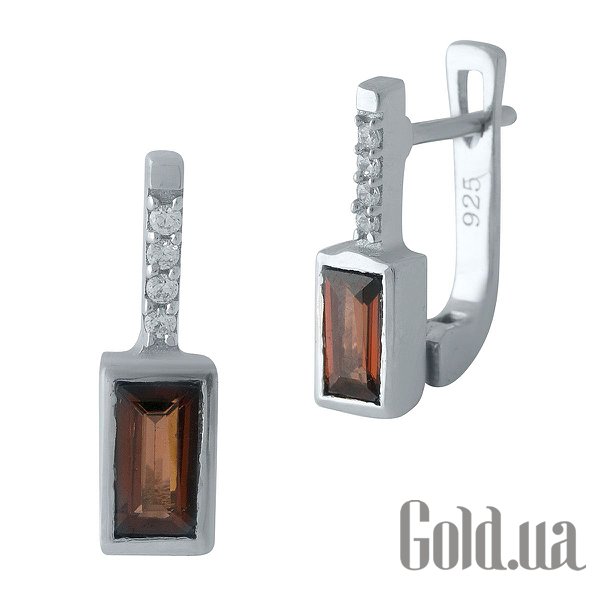 

Серьги Fresh Jewelry, Серебряные серьги с гранатами и куб. циркониями