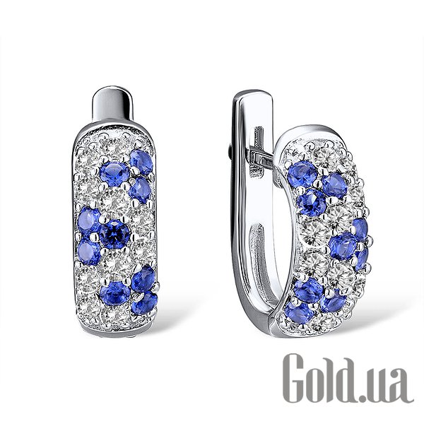 

Серьги Lurie Jewelry, Серебряные серьги с куб.циркониями и танзанитами