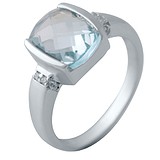 Женское серебряное кольцо с топазом и куб. циркониями (2042624), фото