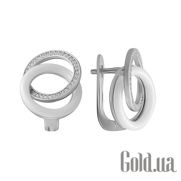 

Серьги Fresh Jewelry, Серебряные серьги с куб. циркониями и керамикой